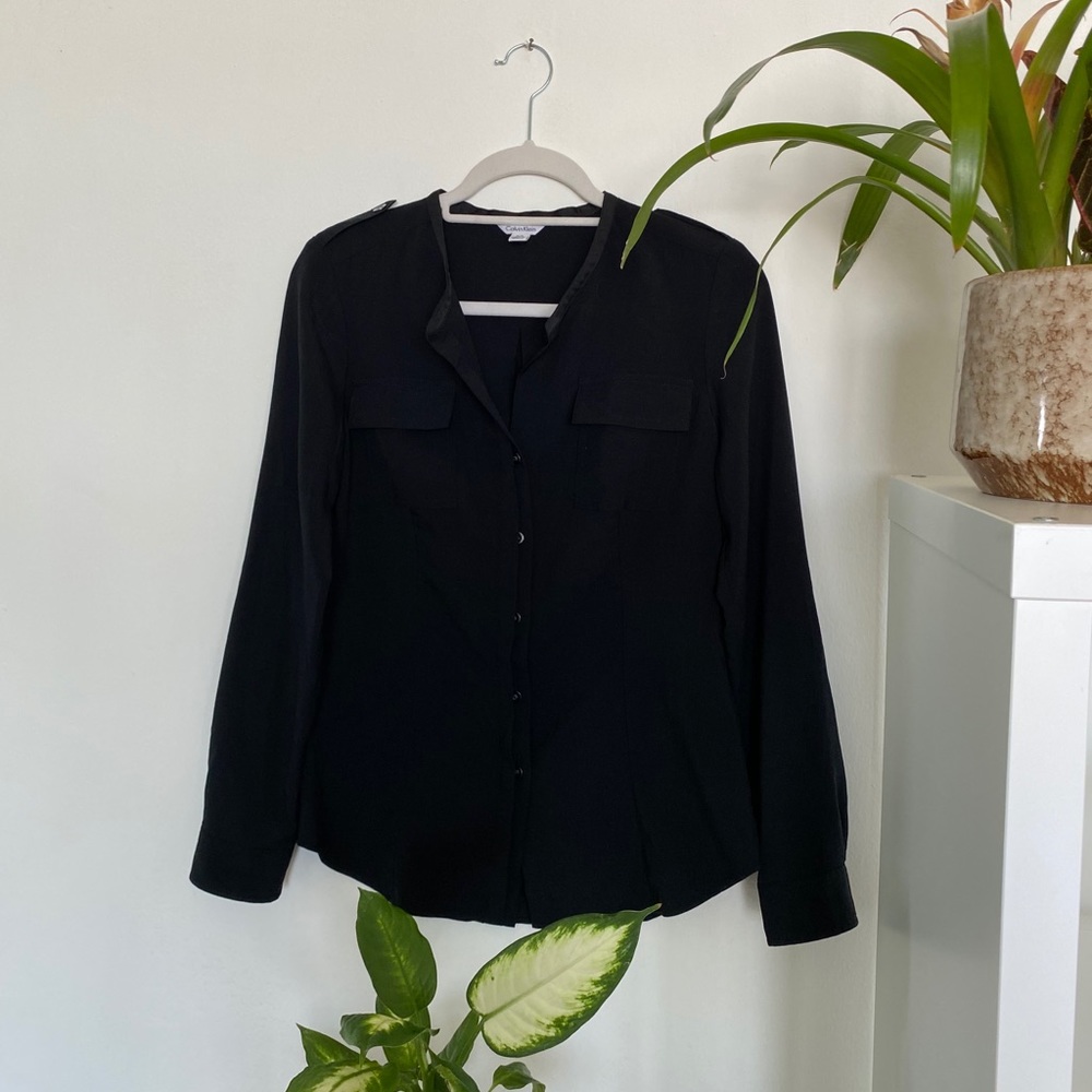 Calvin Klein Black Button up Size S!